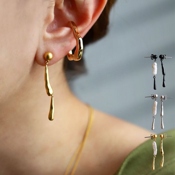 アクセ送料無料 ピアス アクセサリー 淡水パール アシメ 揺れる レディース・(10)メール便可