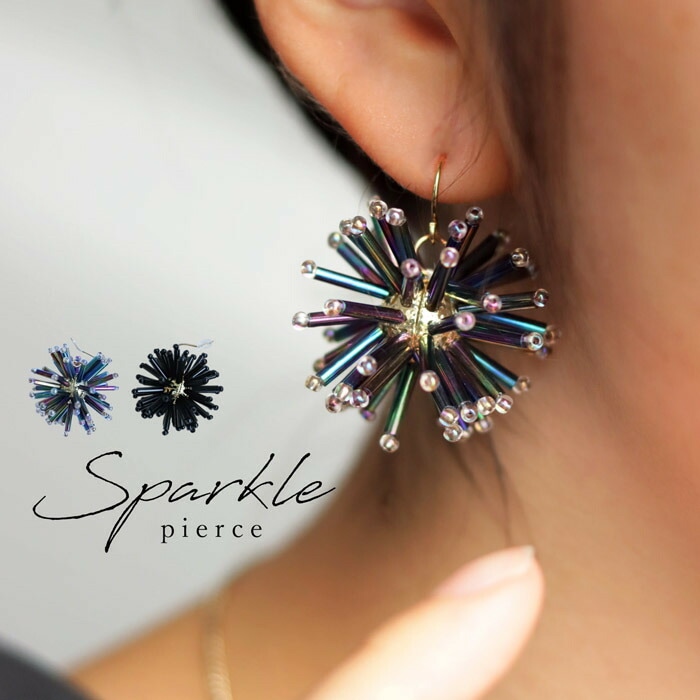 アクセ送料無料 ピアス アクセサリー フックピアス 金属アレルギー対応 ニッケルフリー ガラス ビーズ 真鍮 ブラック ミックス デザイン シンプル カ ジュアル レトロ 大人 レディース おしゃれ 誕生日 プレゼント・(10)メール便可