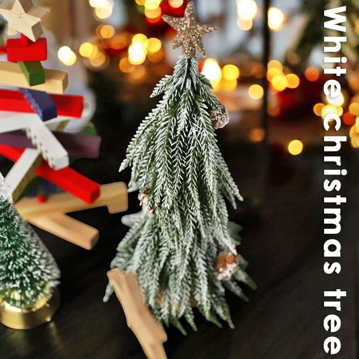 ツリー クリスマスツリー  約33cm ホワイトクリスマスツリー クリスマス雑貨 クリスマス用品 飾り インテリアグリーン インテリア 雑貨 卓上 北欧 小型ツリー  おしゃれ 新生活 お祝い 誕生日プレゼント・メール便不可