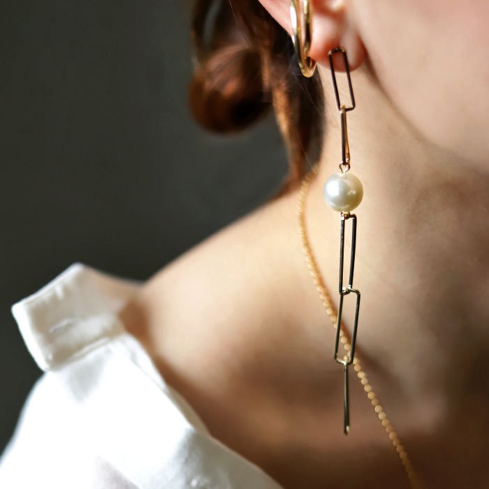 アクセ送料無料 ピアス アクセサリー ニッケルフリー パール シルバー925 シルバー ゴールド チェーン レディース上品 ・(10)メール便可