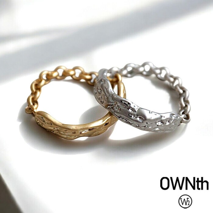 アクセ送料無料 チェーンリング リング 指輪 レディース アシメ・(30)メール便可