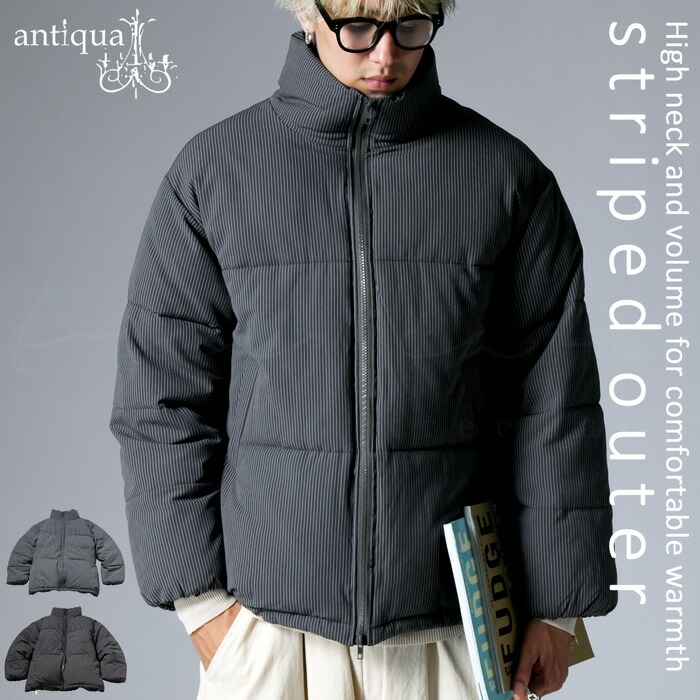 アウター15％OFF対象！12日20時～20日10時 ストライプ柄 ボアジャケット メンズ アウター 長袖 送料無料・メール便不可