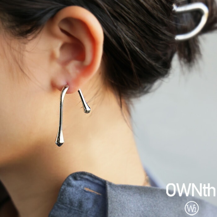 アクセ送料無料 カーブシルエット ピアス レディース アクセ・(50)メール便可