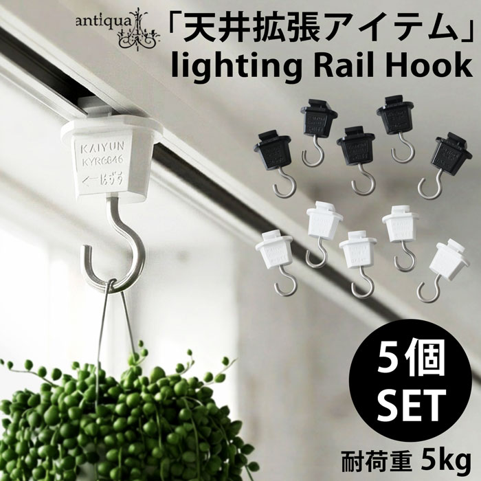 ダクトレール対応 フック 5個セット 天井収納 インテリア・メール便不可