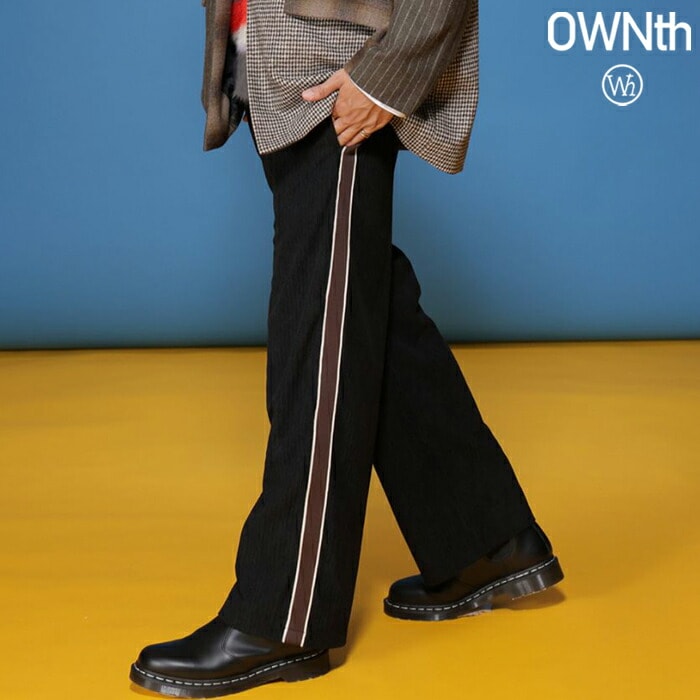 サイドテープラインコーデュロイトラックパンツ ユニセックス 送料無料・メール便不可