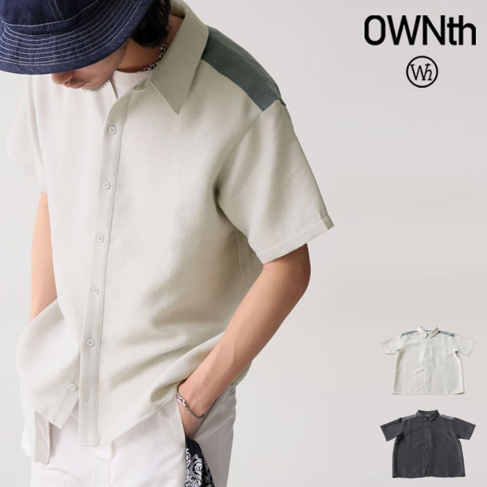 配色ヨーク シャツ メンズ トップス ハーフスリーブ 送料無料・メール便不可