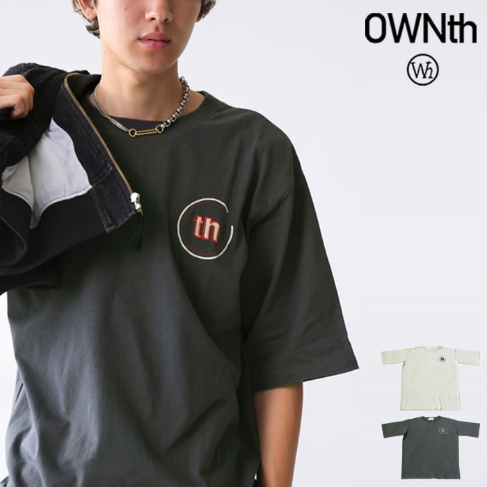 ロゴ刺繍 Tシャツ メンズ トップス 五分袖 半袖 送料無料・(80)メール便可