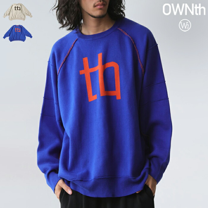 ロゴニット 長袖 ユニセックス ビッグシルエット 送料無料・メール便不可