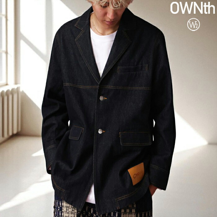 デニム テーラードジャケット ユニセックス 長袖 送料無料・メール便不可