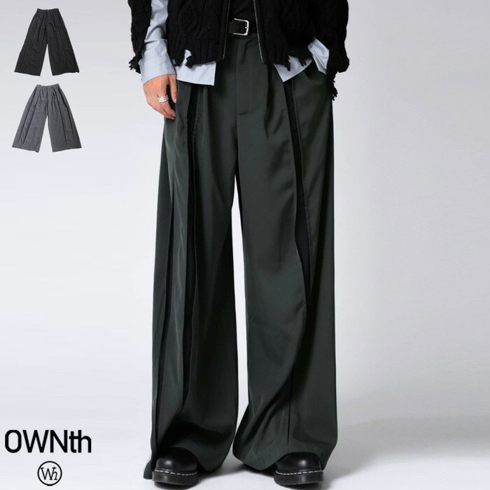 切替デザイン スラックスパンツ メンズ ボトムス 送料無料・メール便不可