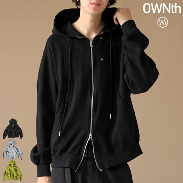 ダブルジップ フーディ パーカー ユニセックス 長袖 送料無料・メール便不可