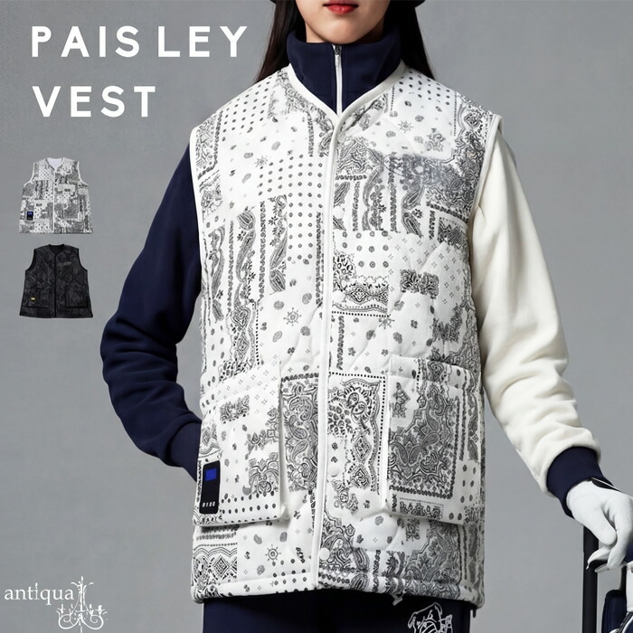 ANTIQUA GOLF×STCH 中綿ベスト レディース 送料無料・メール便不可