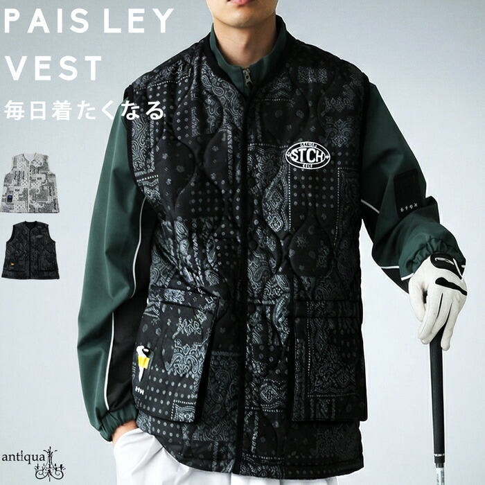 STCH×ANTIQUA GOLF】ペイズリー柄ベスト｜楽天市場】ANTIQUA GOLF×STCH