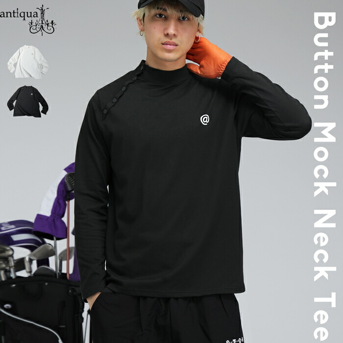 ANTIQUA GOLF×STCH モックネックトップス 送料無料・(50)メール便可