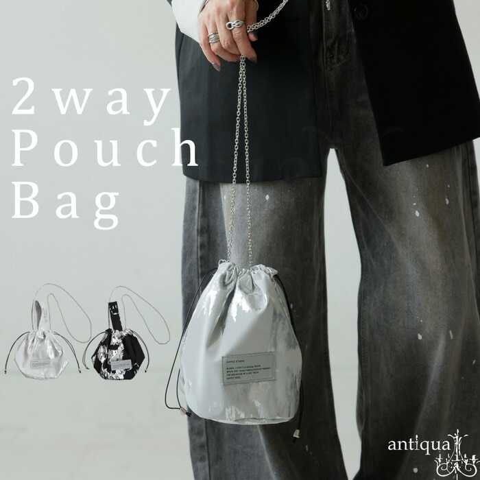 アート柄 巾着バッグ レディース 2WAY バッグ 送料無料・(50)メール便可