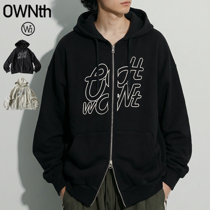 ダブルフェイス パーカー メンズ ジップアップ 送料無料・メール便不可