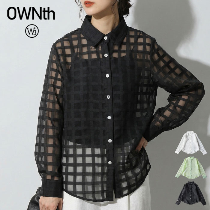 透け感で、こなれる。シャツ レディース 長袖 シアー チェック 羽織り 送料無料・(50)メール便可