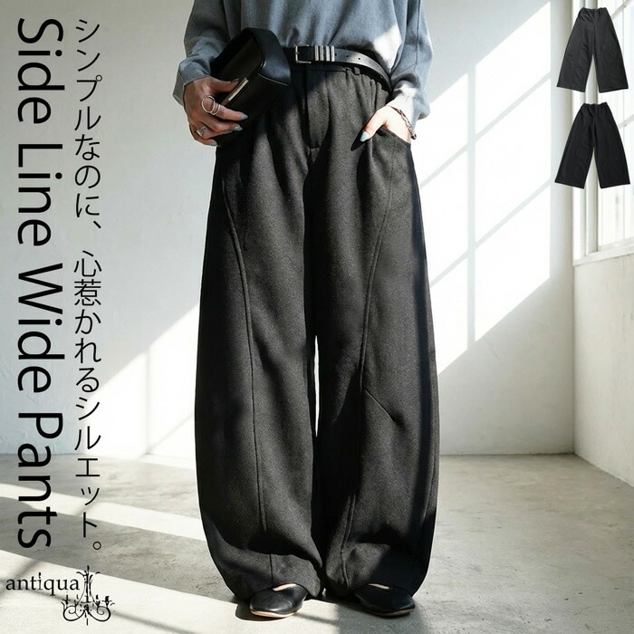 起毛 ワイドパンツ レディース ボトムス パンツ 送料無料・メール便
