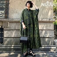 大人のための花柄。シャツワンピース レディース 半袖 花柄 ロング