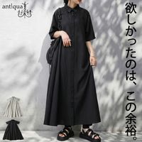 頑張らない日の正解。 シャツワンピース レディース 半袖 Aライン
