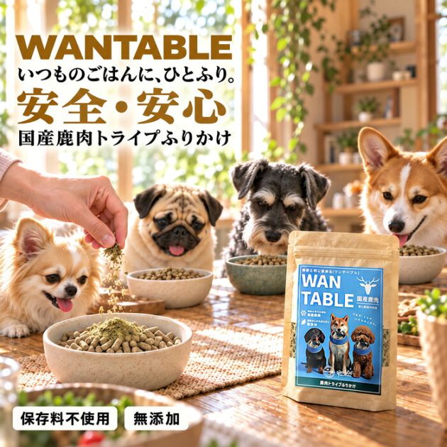 予約：10月下旬納期】犬用 ふりかけ 無添加 鹿トライプ ドッグフード