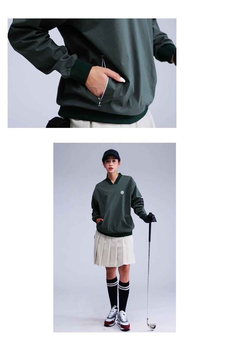 アンティークゴルフ　デコパージュ ANTIQUA GOLF×STCH ロゴ トップス 送料無料・メール便不可