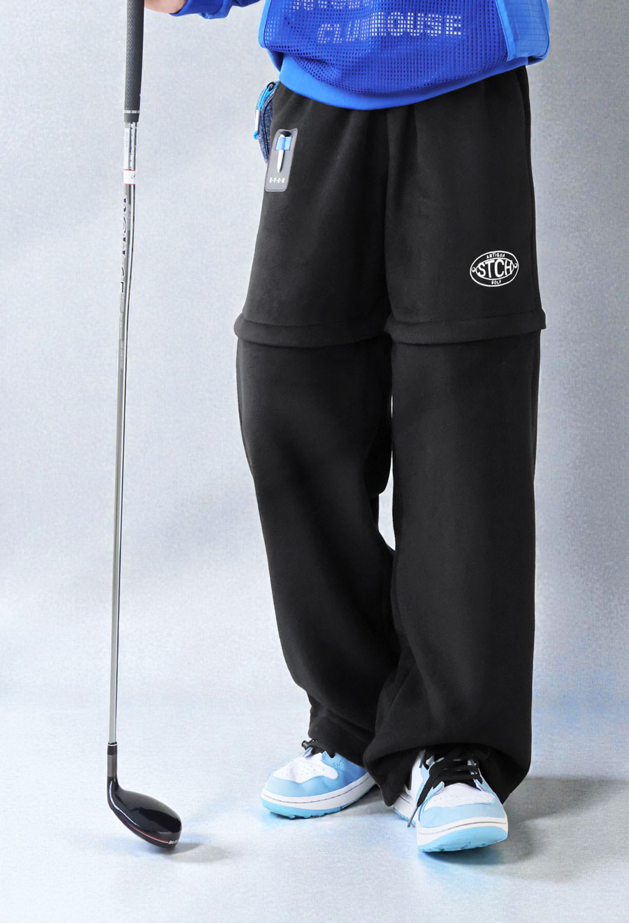 【ANTIQUA GOLF×STCH】ゴルフパンツ　裏起毛　ティーホルダー★新品 ANTIQUA GOLF×STCH 裏起毛パンツ レディース 送料無料・メール便不可