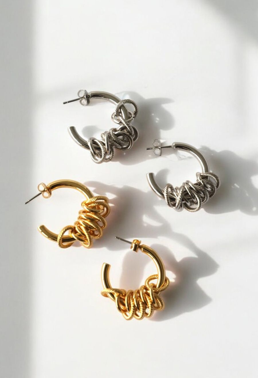 アクセ送料無料 フープデザイン ピアス レディース 両耳用・(50)メール