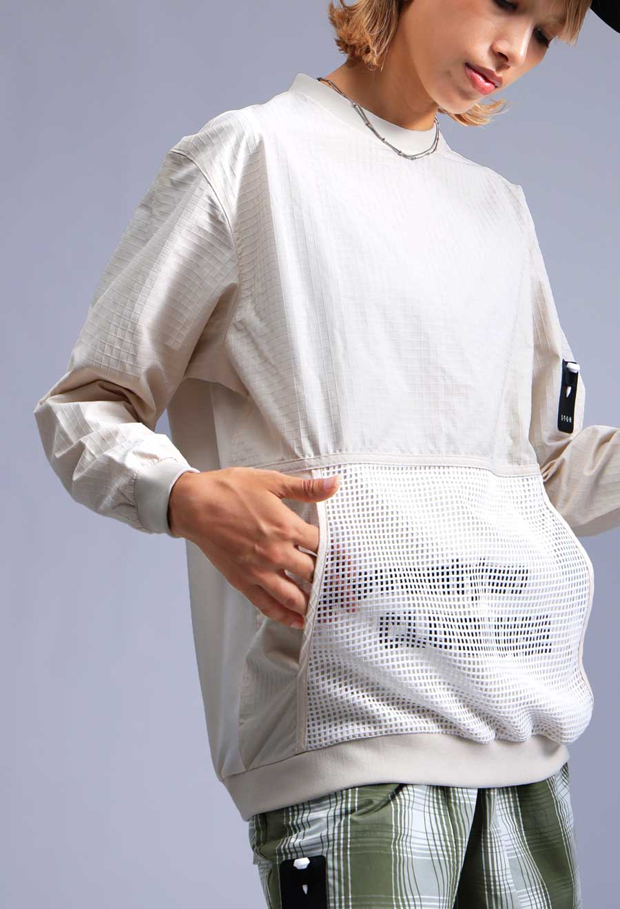 ANTIQUA GOLF×STCH 異素材トップス ANTIQUA GOLF×STCH レディース