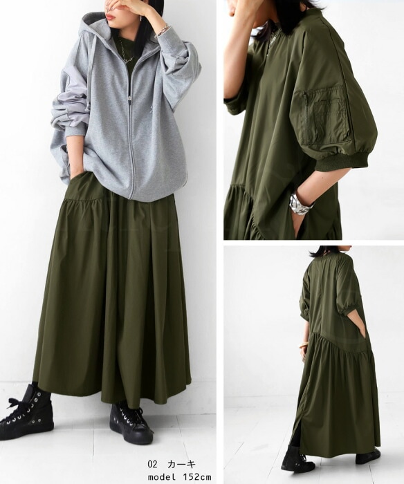 最終価格　新品タグ付　2024AW セブンテン　ギャザーワンピース M サテンギャザーワンピース | ジョンブル公式通販/JOHNBULL ONLINE STORE