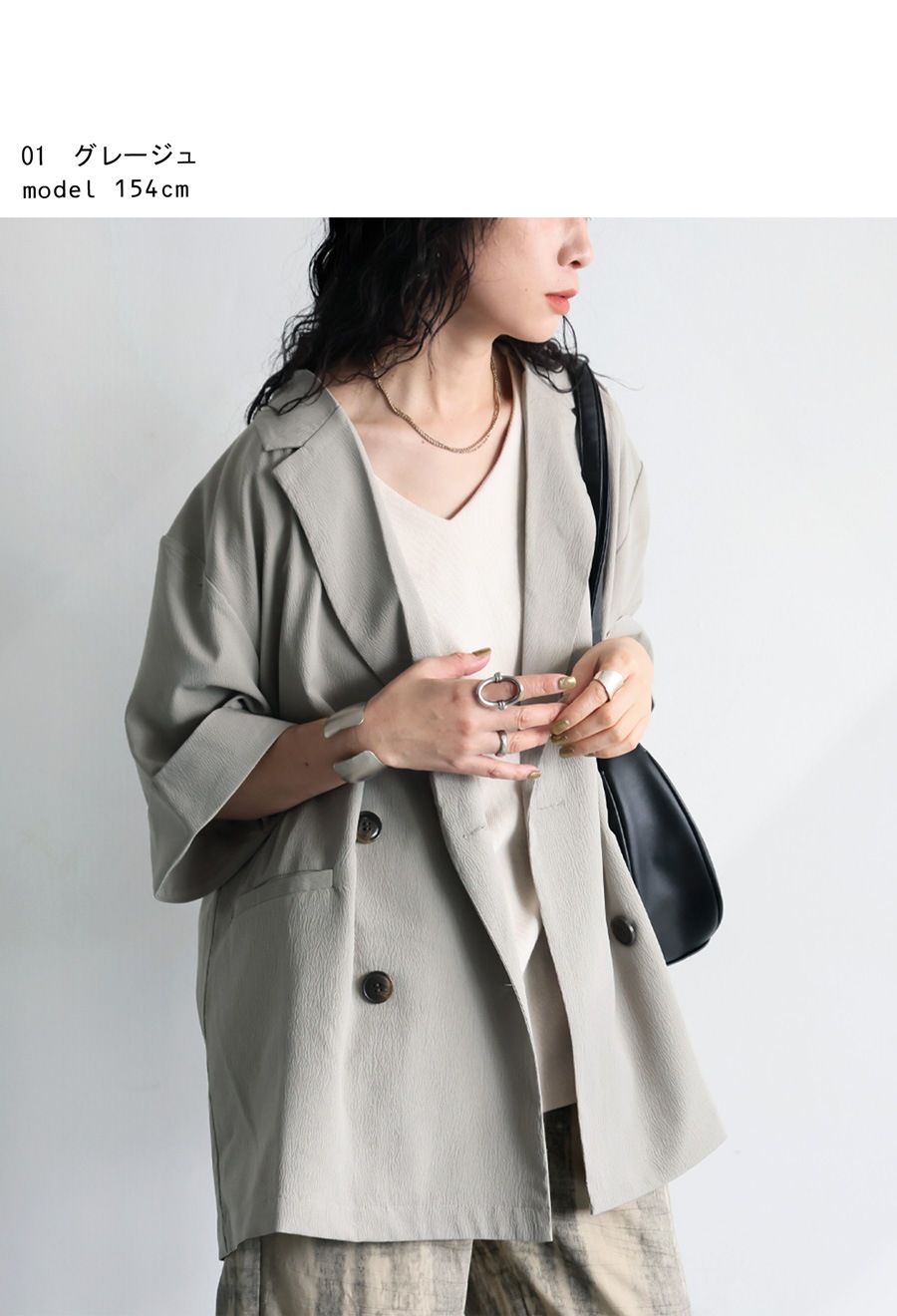 7629　ランセル　レディース　半袖ジャケット　グレー　9R 7629ランセルレディース半袖ジャケットグレー9R