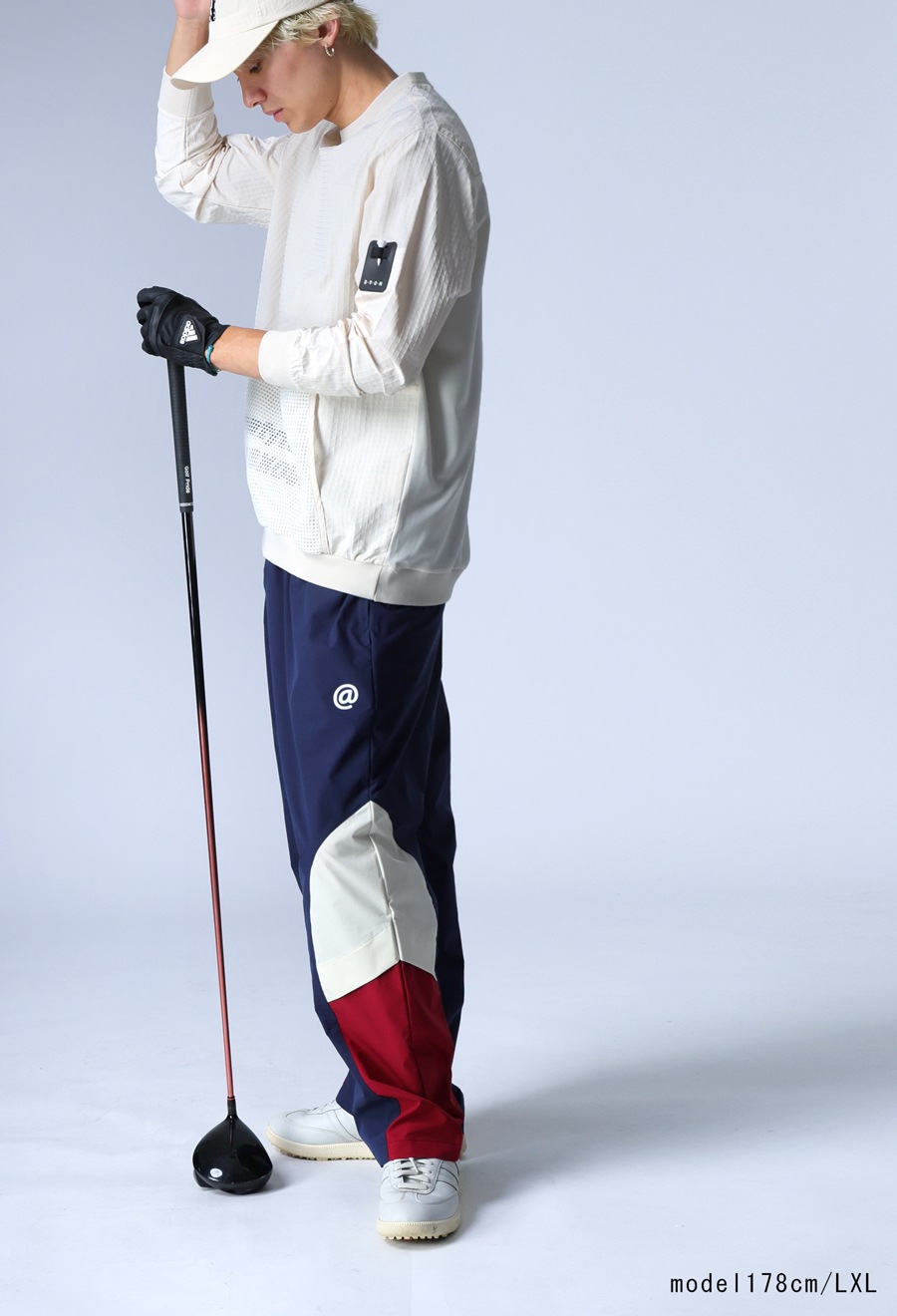 アルチビオ　セット 予約：10月上旬納期】ANTIQUA GOLF×STCH 配色パンツ レディース