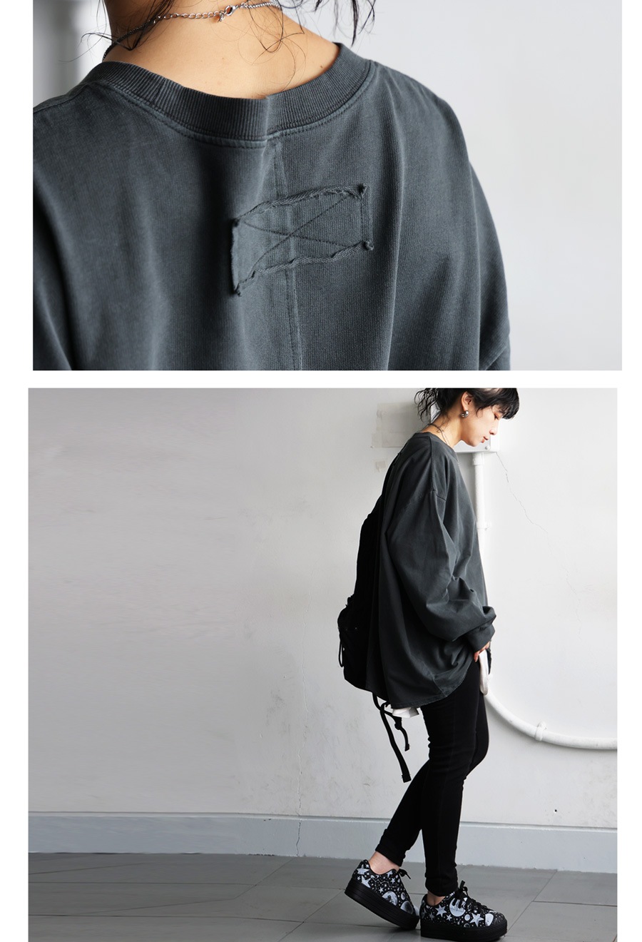 ブラック Lサイズ ロンT AD Processing Oversized ブラック Lサイズ ロンT AD Processing Oversized COOTIE(クーティー