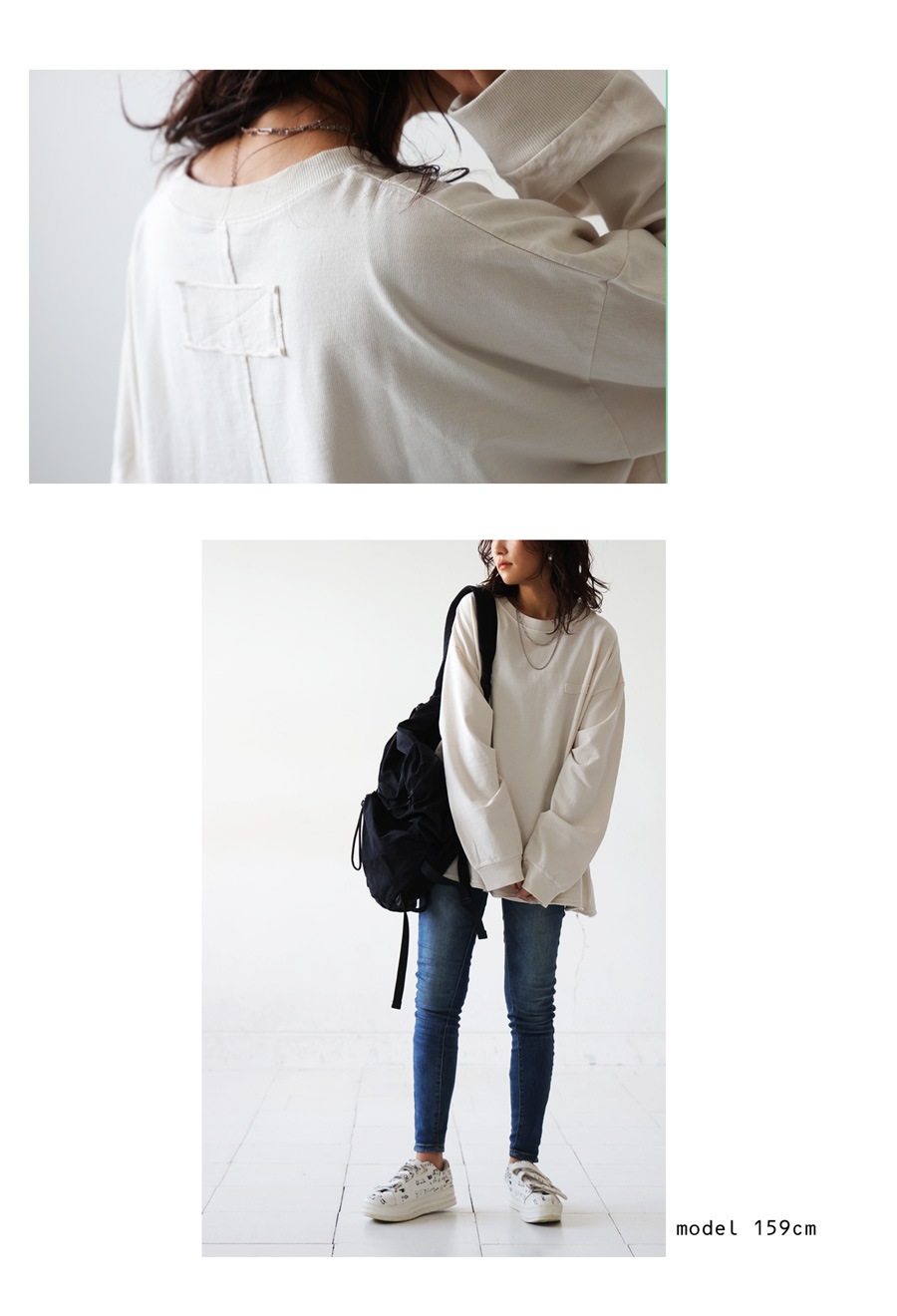 ピグメント加工 ロングTシャツ レディース トップス 綿100・再入荷