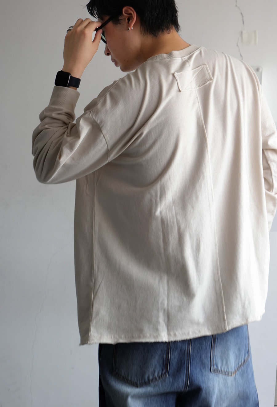 ピグメント加工 ロングTシャツ メンズ トップス 綿100・再入荷 メール