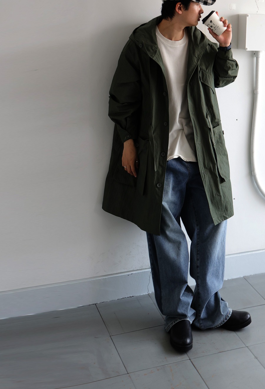 ピグメント加工 ロングTシャツ メンズ トップス 綿100・再入荷 メール