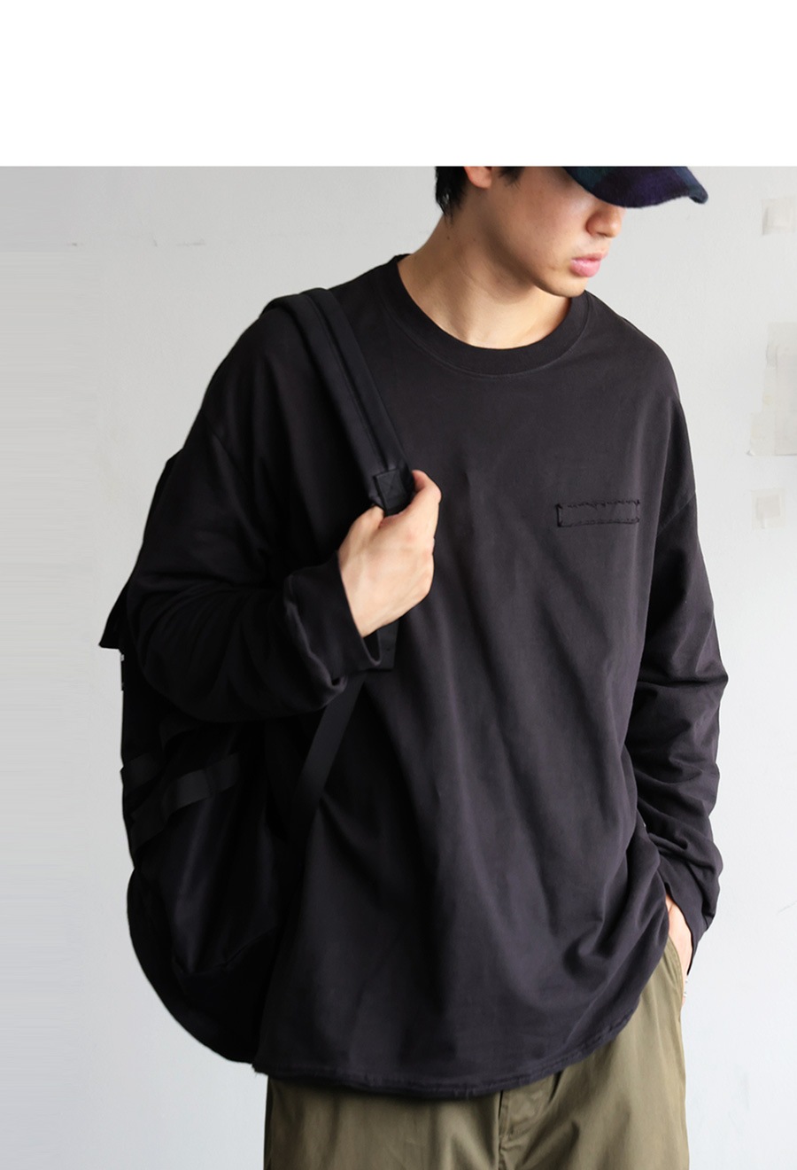 再入荷予定有!ピグメント加工 ロングTシャツ メンズ トップス 綿100