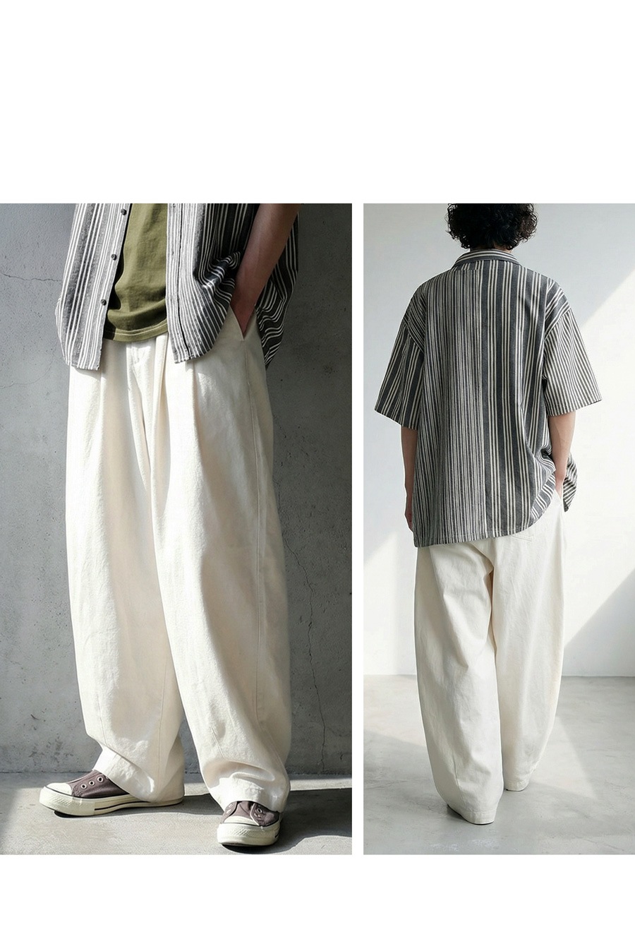 シルエットで勝つ一本。リネン混 パンツ メンズ ワイド 無地 ロング