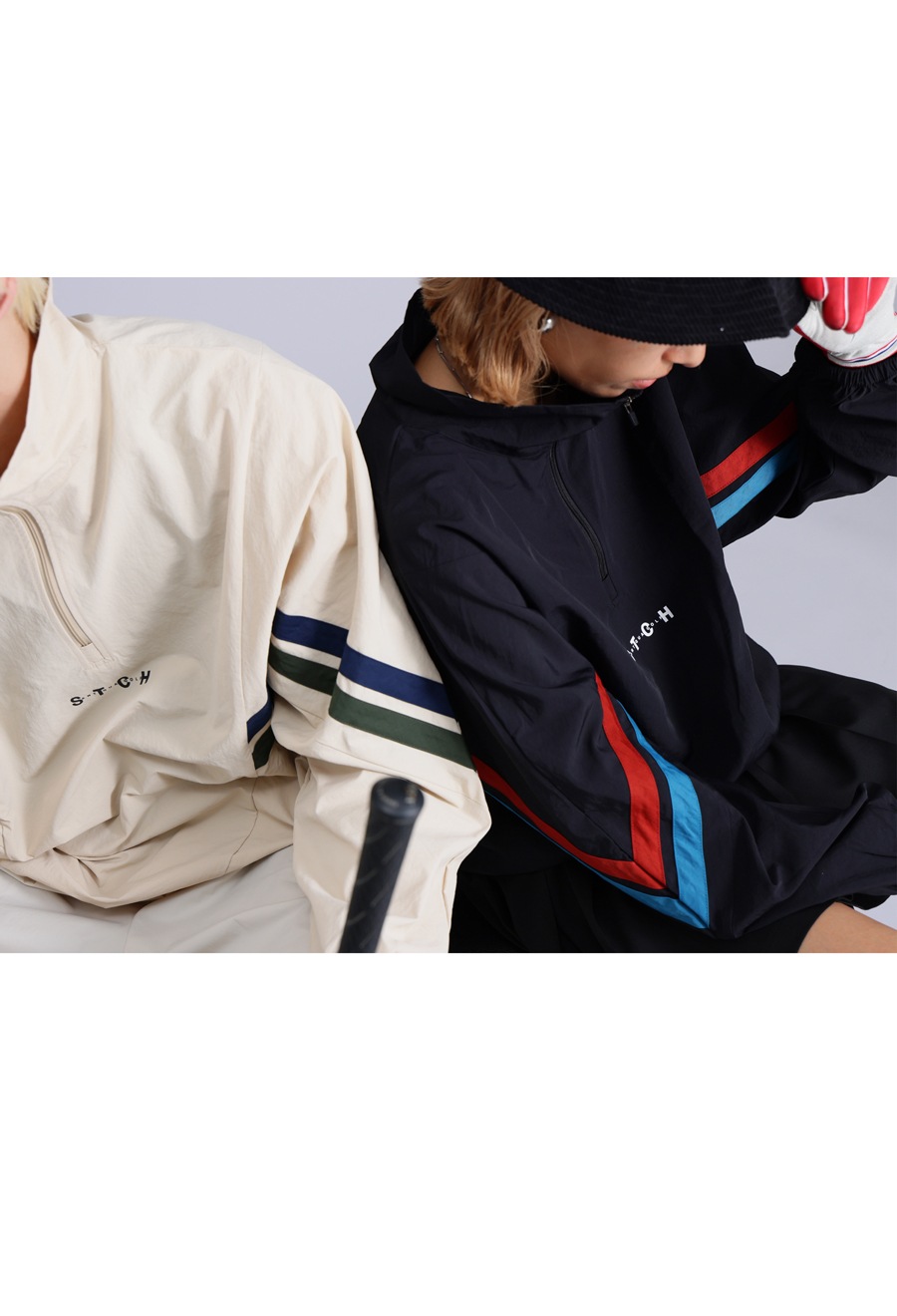 ANTIQUA GOLF×STCH 配色ラインプルオーバー 送料無料・(100