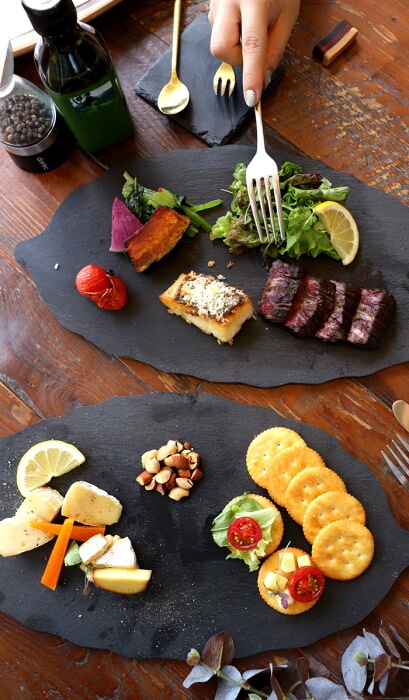 新品未使用 スレートプレート 飲食店用 スレートプレート 皿 リーフ型 40cm 食器 お皿 平皿・メール便