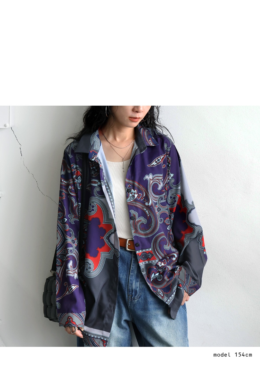 ペイズリー柄シャツ レディース トップス シャツ 長袖 送料無料・再