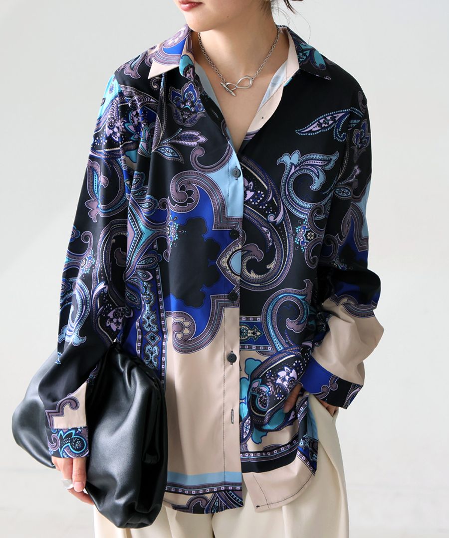 再入荷予定有!ペイズリー柄シャツ レディース トップス シャツ 長袖