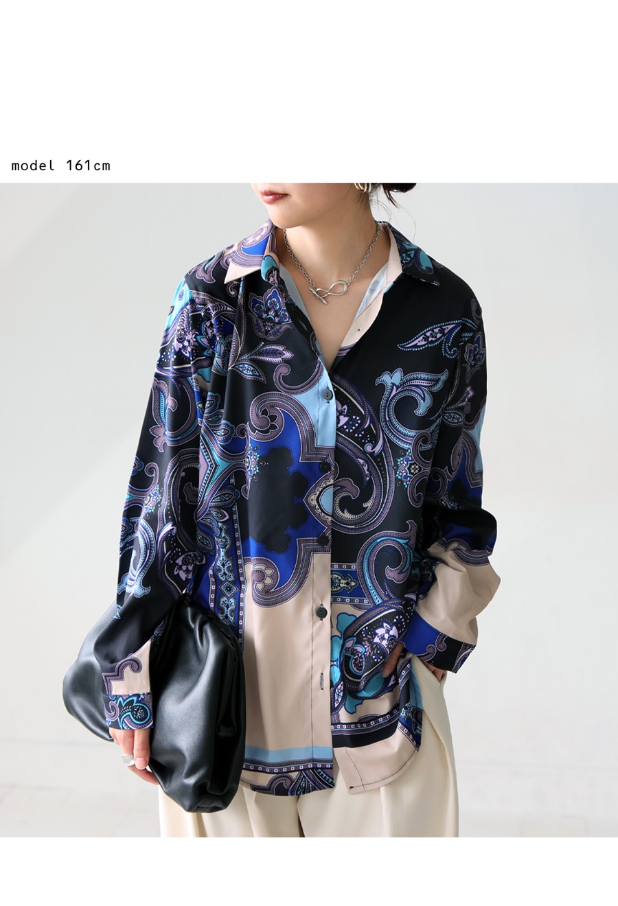 【美品】ジュンアシダ レディース シャツ ペイズリー 柄物 ユニーク 派手 L ペイズリー柄シャツ レディース トップス シャツ 長袖 送料無料