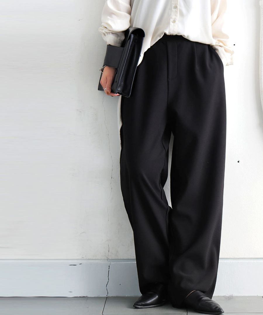 裏起毛 ジョーゼット風 パンツ レディース ロング 送料無料・メール便