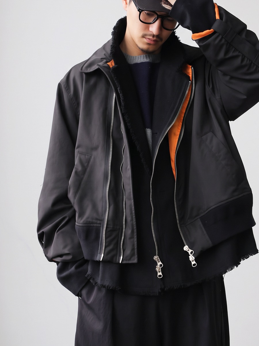 予約会：9月中旬納期】唯一無二のレイヤード。MA-1 ジャケット メンズ