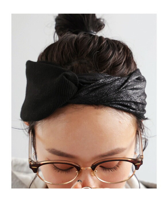 アクセ送料無料 ヘアバンド レディース ヘアアクセ ターバン 合皮 リブ