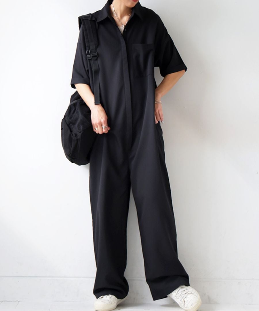 オールインワン レディース 半袖 ゆったり 上品 送料無料・再再販