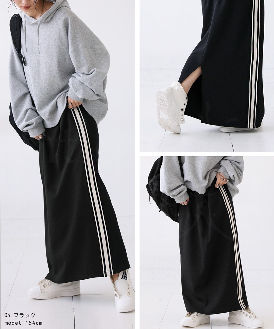 ポンチスカート スカート レディース ボトムス ロング 配色・再再販