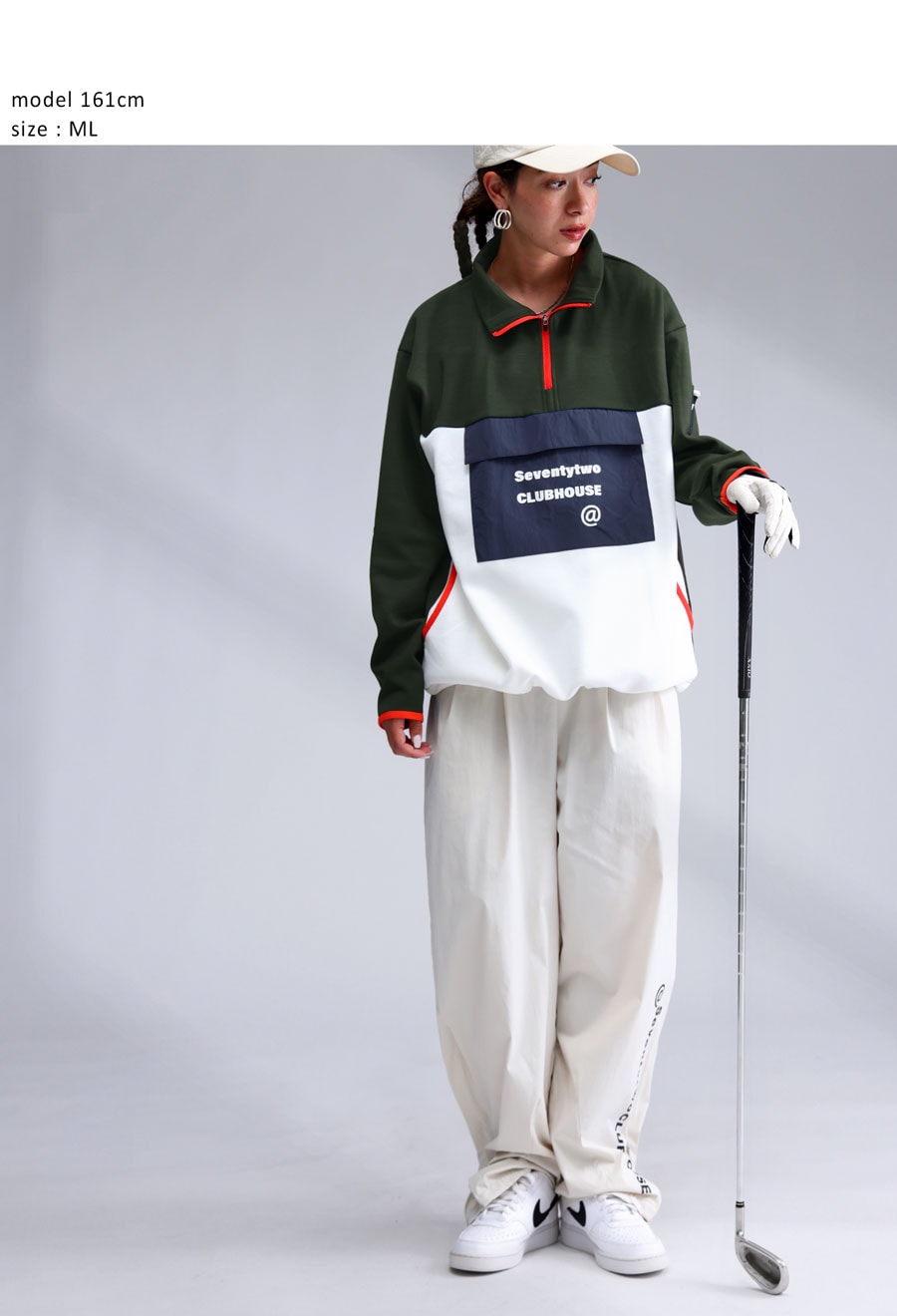 【STCH】Regan 2wayプルオーバー　ゴルフウェア ANTIQUAGOLF×STCH 】regen 2waypullover-black |