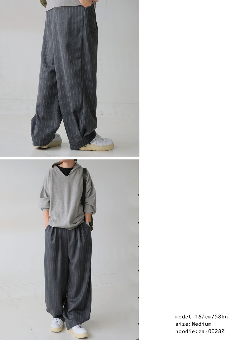 annu．ページ ヘリンボーン柄 タック ワイドパンツ メンズ 送料無料・メール便不可